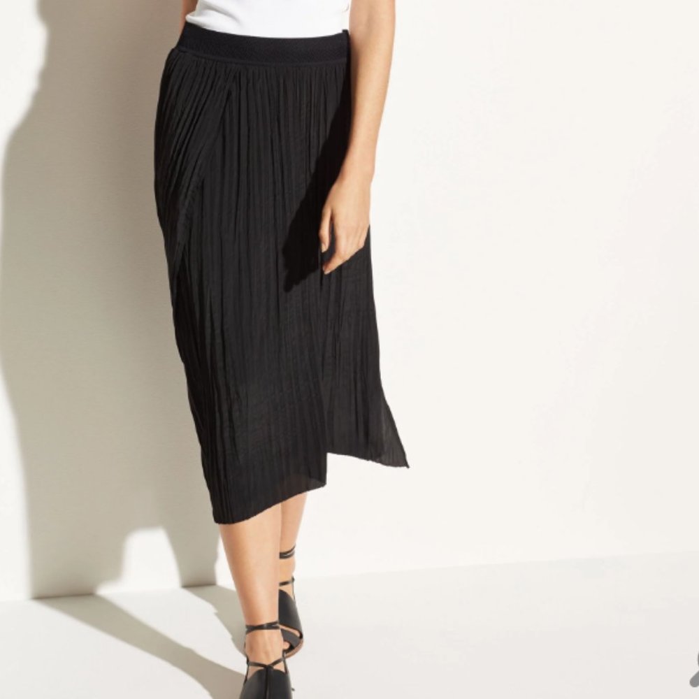 NWT - Vince High-Rise Crinkle Pleated Midi Skirt